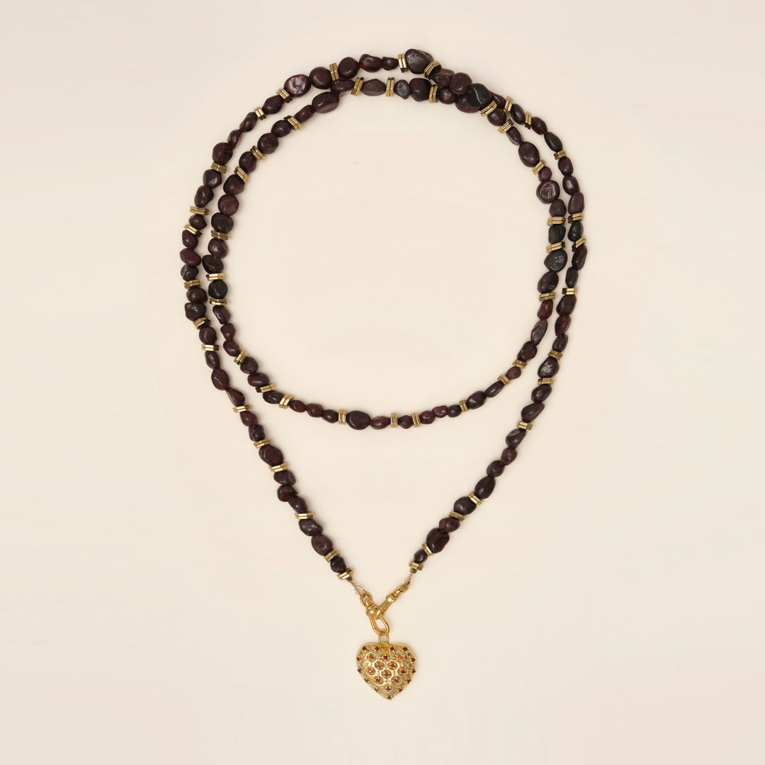 Necklace Joli Coeur Pen Grenat