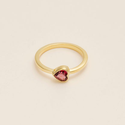 Ring Mini Coeur Bague Grenat