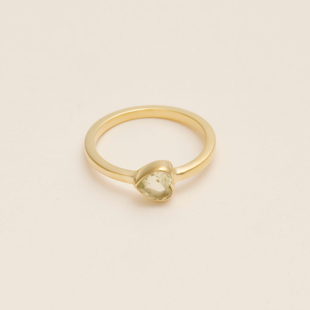 Ring Mini Coeur Bague Quartz-Citron