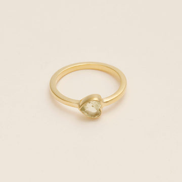 Ring Mini Coeur Bague Quartz-Citron