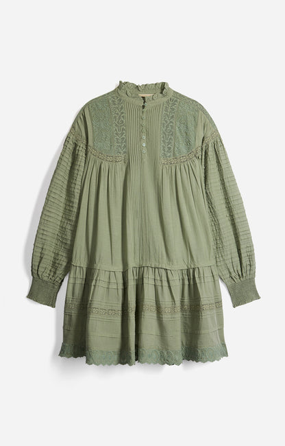 Vanessa Bruno Women's Diane Trapeze Dress Cotton Blend -  Green Amande