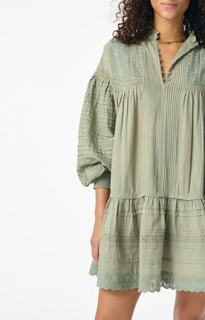 Vanessa Bruno Women's Diane Trapeze Dress Cotton Blend -  Green Amande