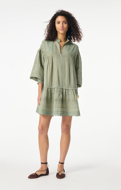 Vanessa Bruno Women's Diane Trapeze Dress Cotton Blend -  Green Amande