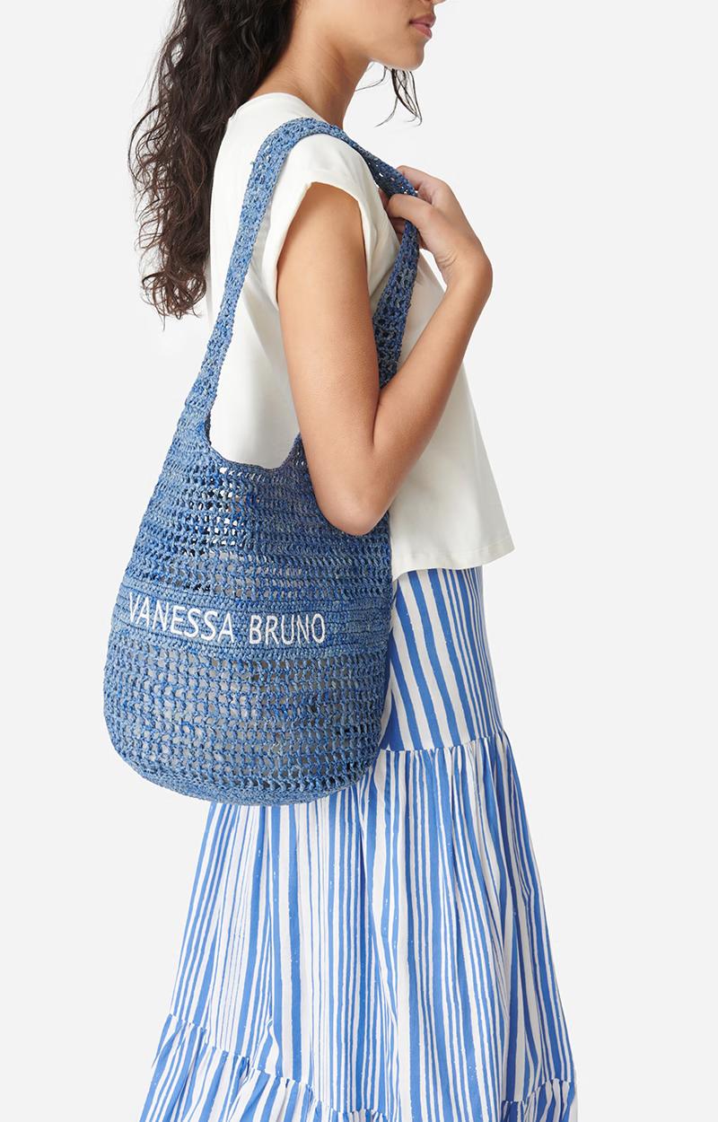 Raffia Hobo 3eve60-v40819 Bleu