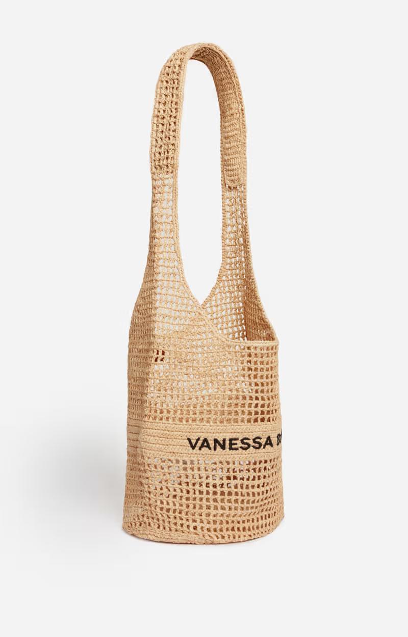 Women's Classic Beach Tote Bag Raffia - Sable-Noir