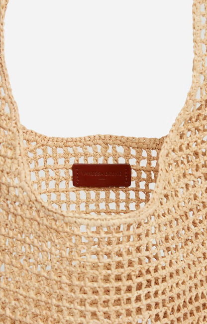 Women's Classic Beach Tote Bag Raffia - Sable-Noir