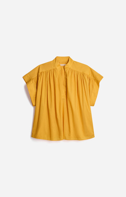 Women's Button-Down Blouse 100% Cotton Voile - Safran