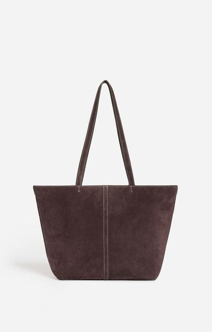 Vanessa Bruno Women's Small Daily Tote Bag 100% Suede Cowhide Leather -  Brown Amer