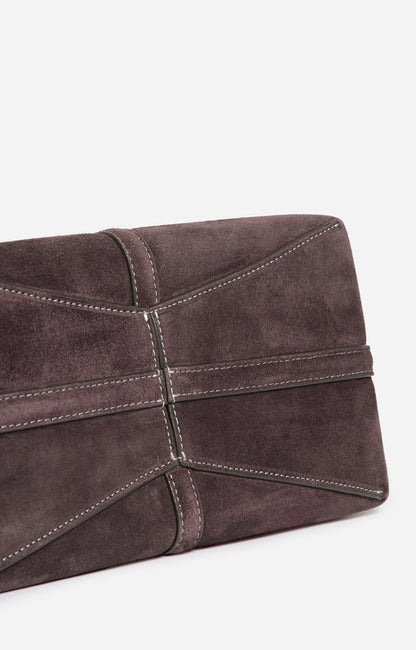 Vanessa Bruno Women's Small Daily Tote Bag 100% Suede Cowhide Leather -  Brown Amer