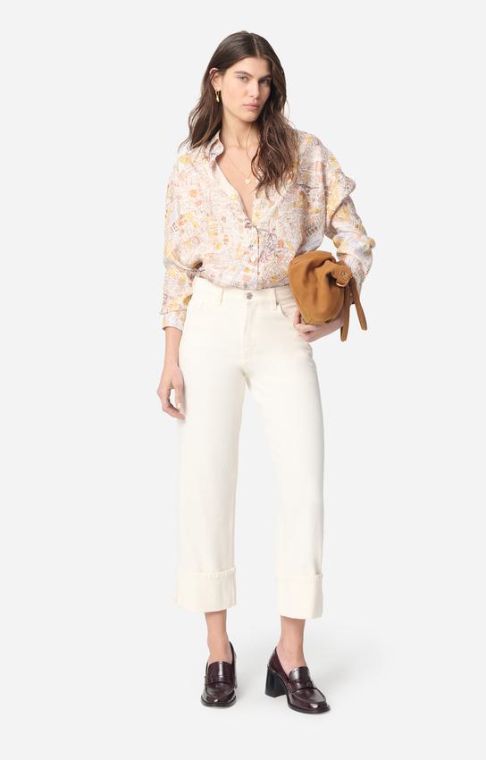 Vanessa Bruno Women's Carte de Paris Print Blouse in Flowing Viscose - Miel