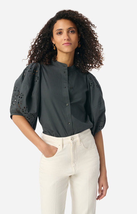 Women's Button-Down Blouse 100 Percent Cotton Poplin - Orage