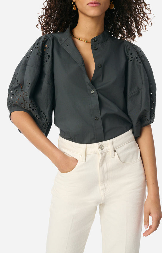 Women's Button-Down Blouse 100 Percent Cotton Poplin - Orage