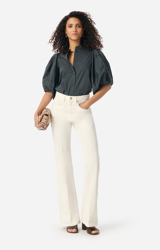 Women's Button-Down Blouse 100 Percent Cotton Poplin - Orage