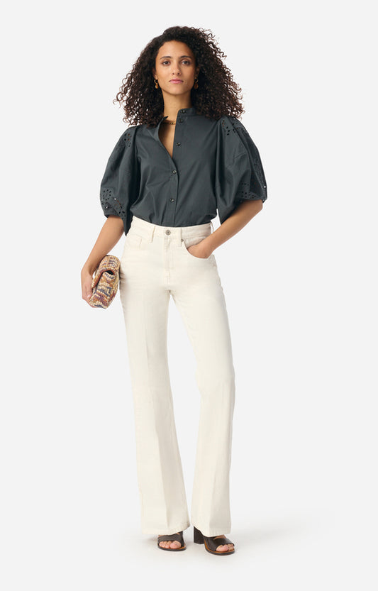 Women's Button-Down Blouse 100 Percent Cotton Poplin - Orage