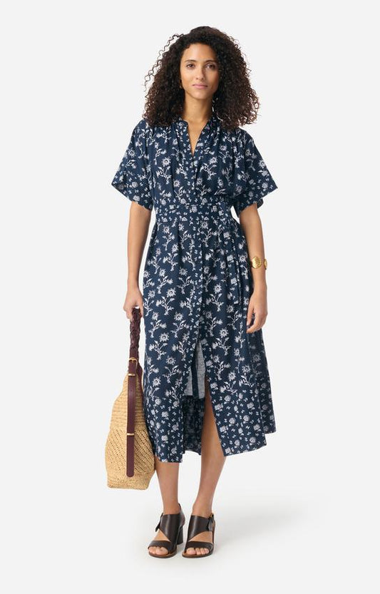 Women Midi Dress Viscose Crepe Satin Finish - Noir