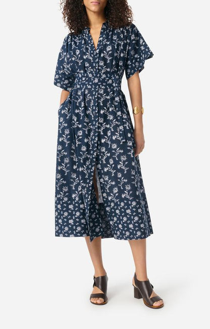 Women Midi Dress Viscose Crepe Satin Finish - Noir