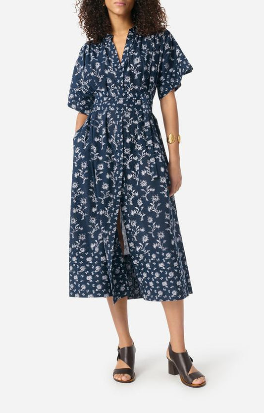 Women Midi Dress Viscose Crepe Satin Finish - Noir