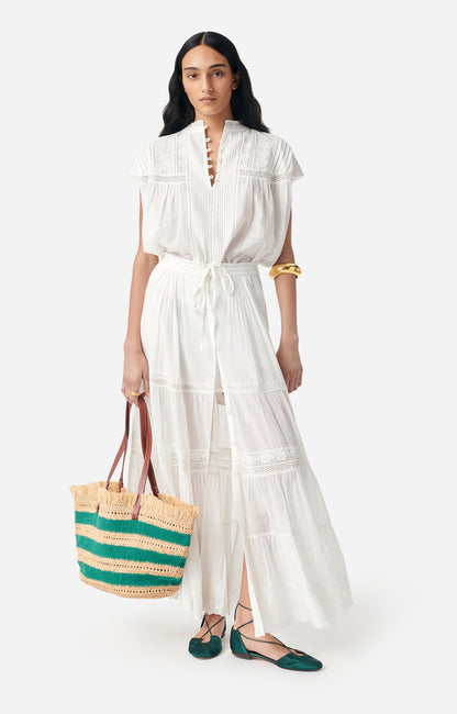 Women Button-Down Blouse 100 Percent Cotton Poplin - White Blanc