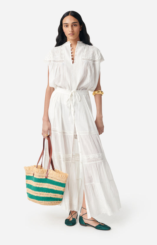 Women Button-Down Blouse 100 Percent Cotton Poplin - White Blanc