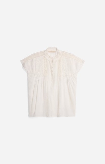 Women Button-Down Blouse 100 Percent Cotton Poplin - White Blanc