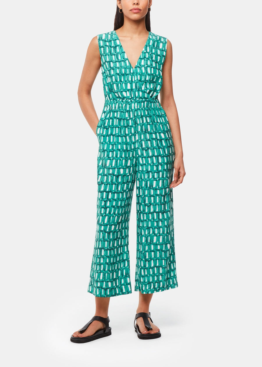 Linked Smudge Lorna Jumpsuit 38480 Green-multi