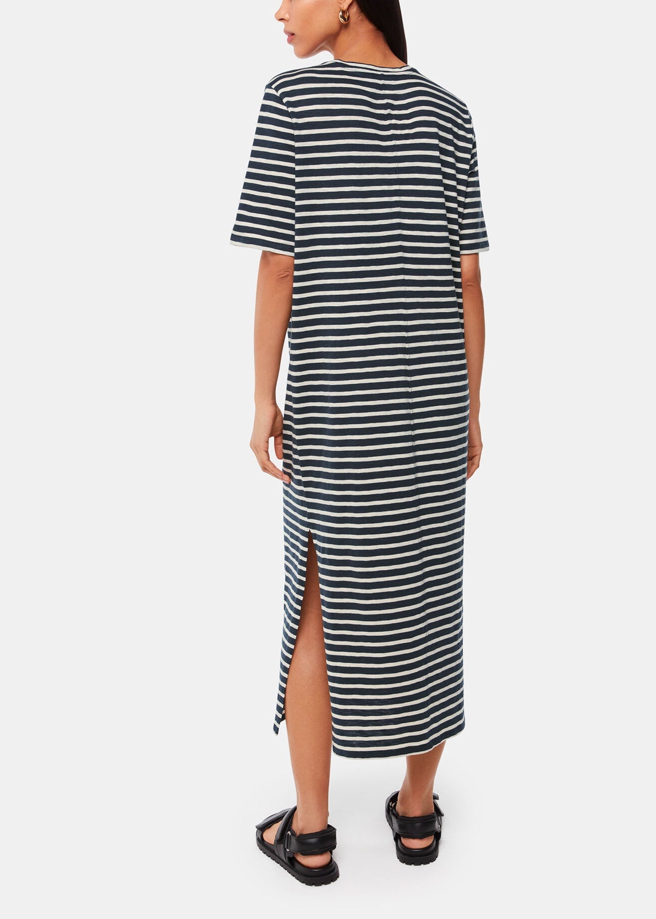 Breton Stripe Jersey Dress 38869 Blue-multi