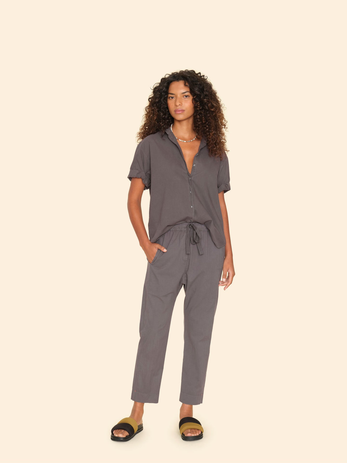 XIRENA |  Draper Pant - Cotton Poplin Ash