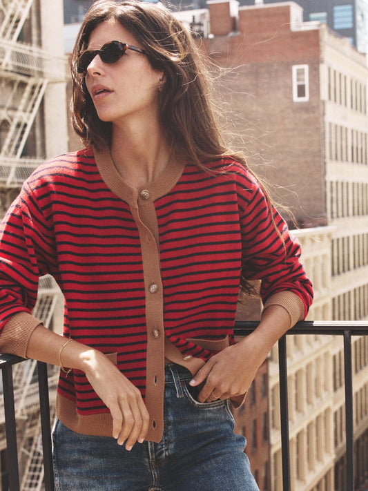 Cardigan Lillian Cardigan Red-Stripe