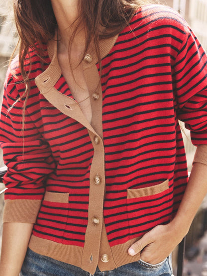 Cardigan Lillian Cardigan Red-Stripe