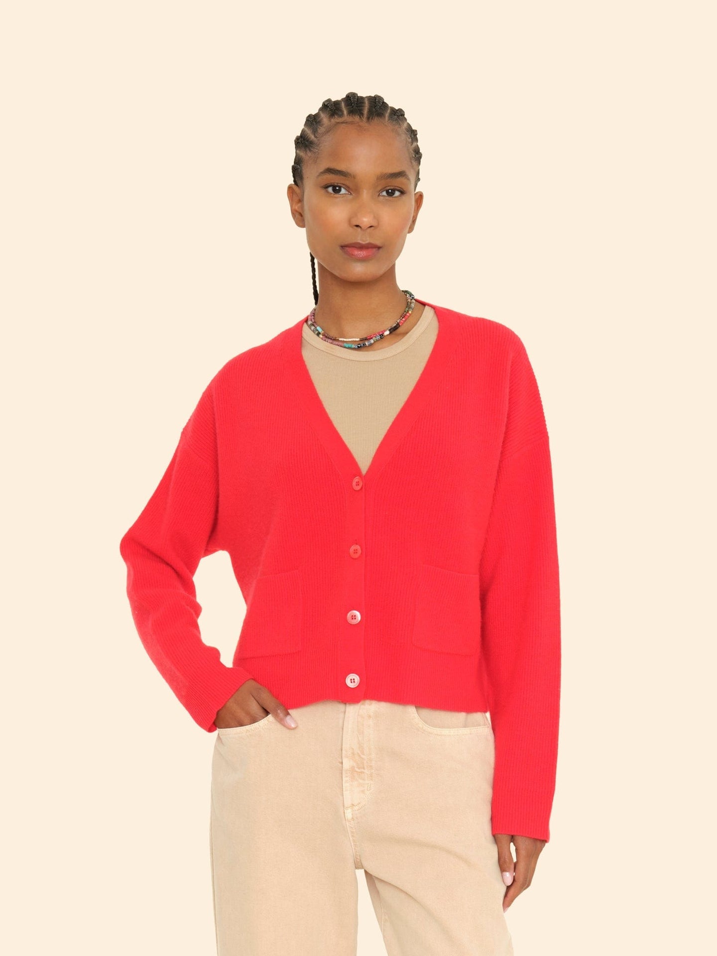 Cardigan X9mrs002 Trudie Cardigan Red-Robin