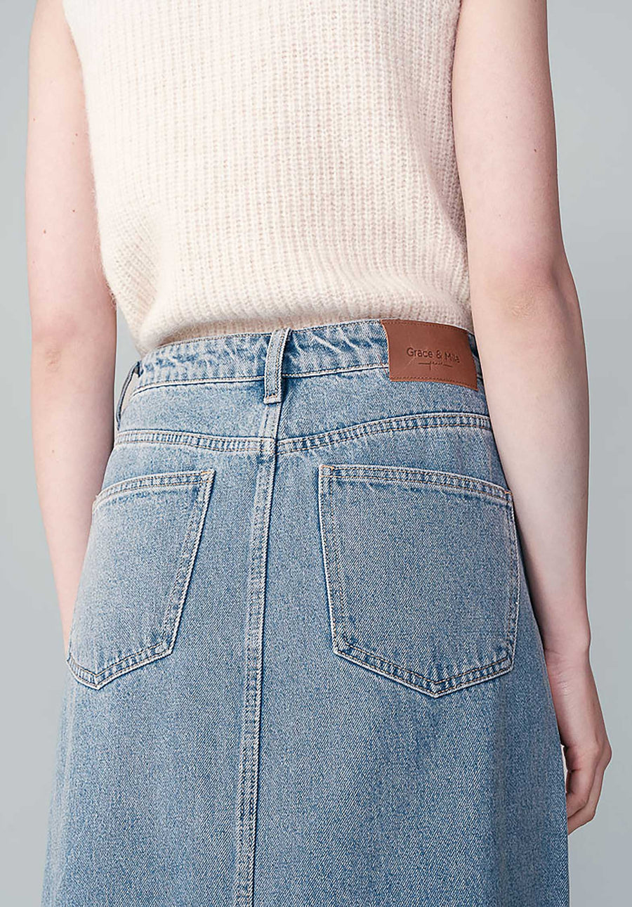 Denim Skirt Noham Nohame Bleu