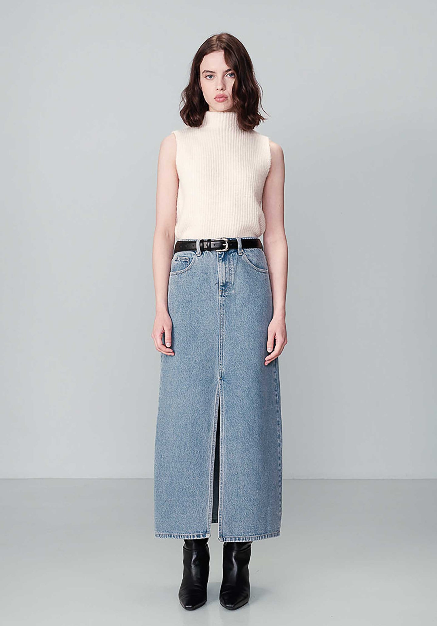 Denim Skirt Noham Nohame Bleu