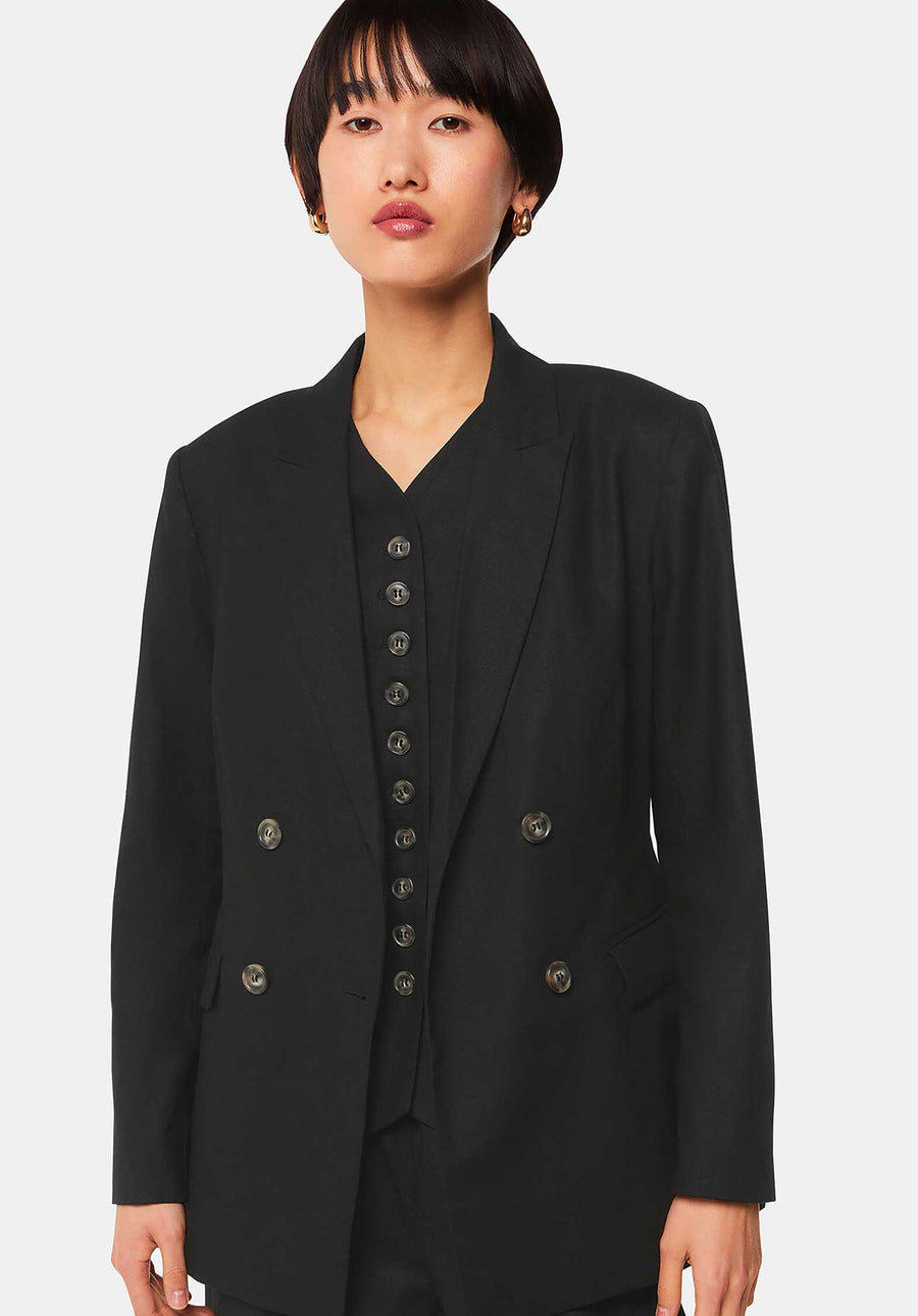 Lindsey Linen Blend Blazer 38547 Black