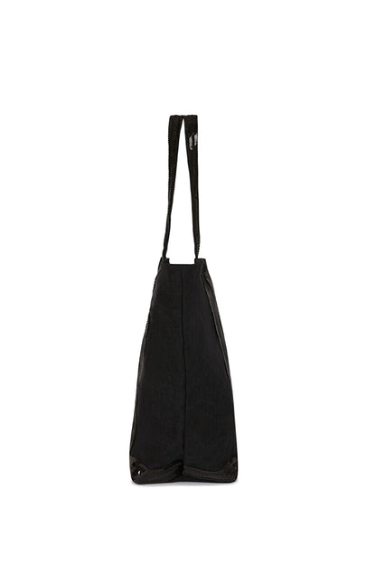 Medium+ Embellished Linen Tote Bag With Zip Noir - RUE MADAME | BOUTIQUE PARISIENNE