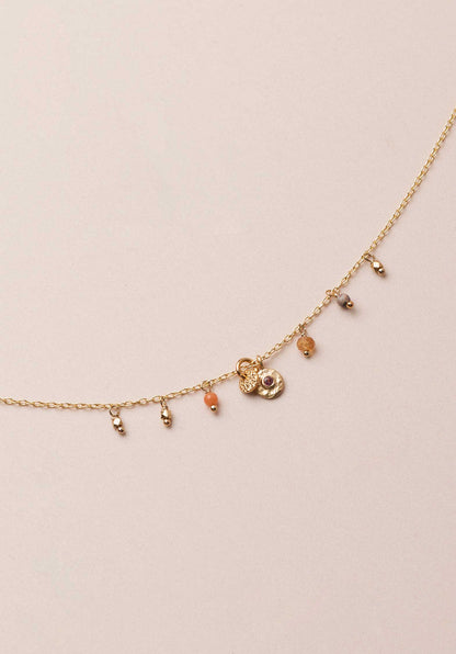 Necklace Mini Loop Tourmaline-Rose