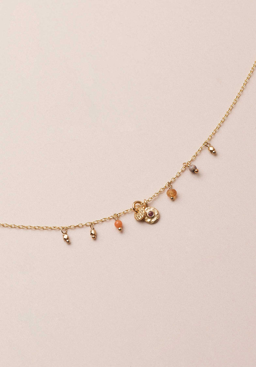 Necklace  Mini Loop Tourmaline-Rose