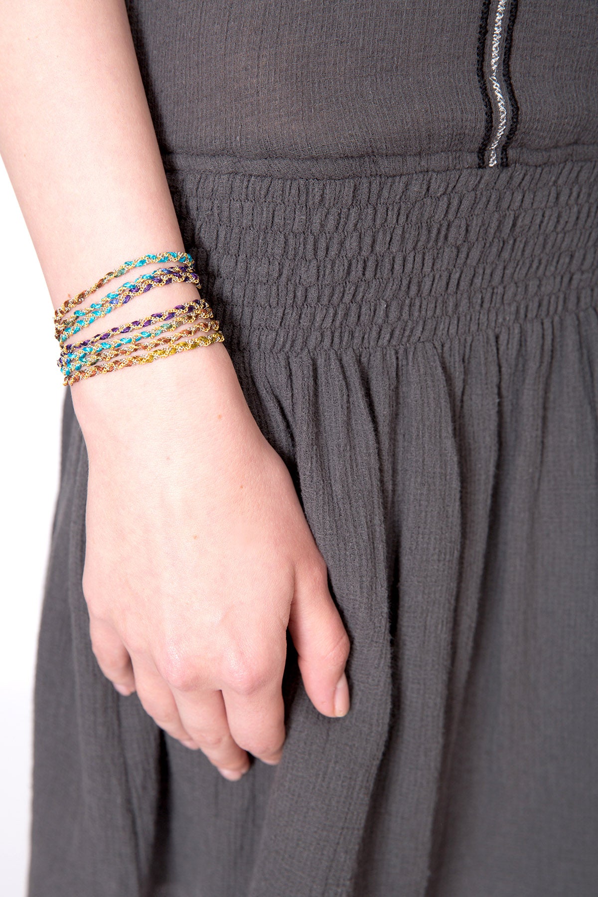 Fancy Metallic Yarn Necklace