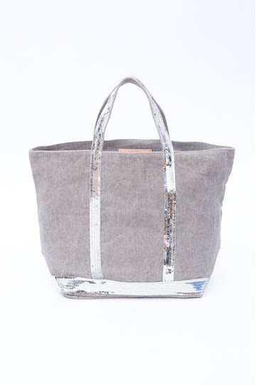 Small Embellished Linen Tote Calcaire - RUE MADAME | BOUTIQUE PARISIENNE