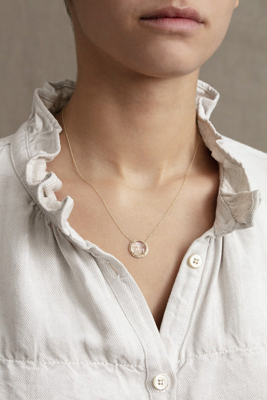 Necklace Moon Gold-14k-Crystal