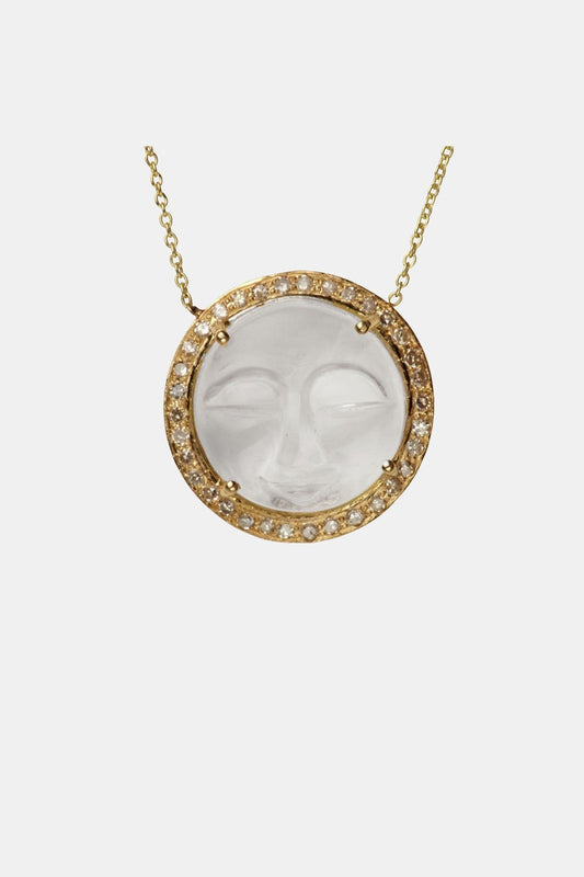 Necklace Moon Gold-14k-Crystal