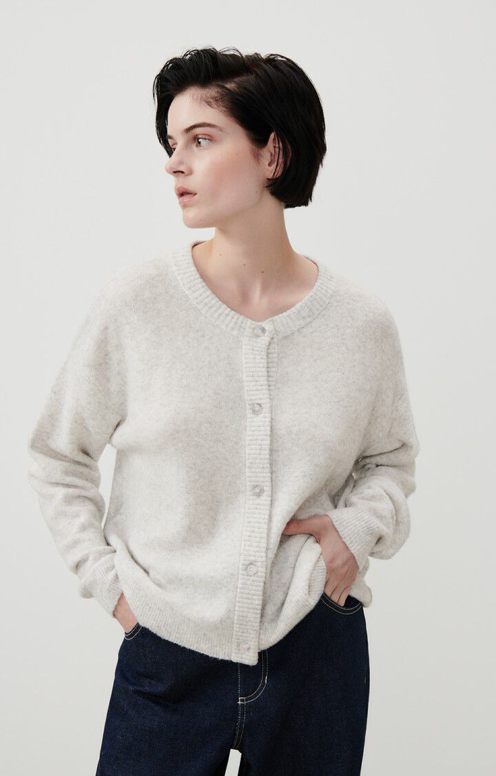 American Vintage | Grey Damsville Cardigan - Marbled Buttons Heather-Gre
