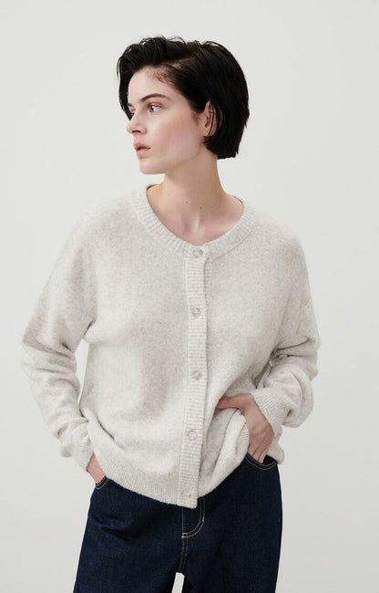 American Vintage | Grey Damsville Cardigan - Marbled Buttons Heather-Gre