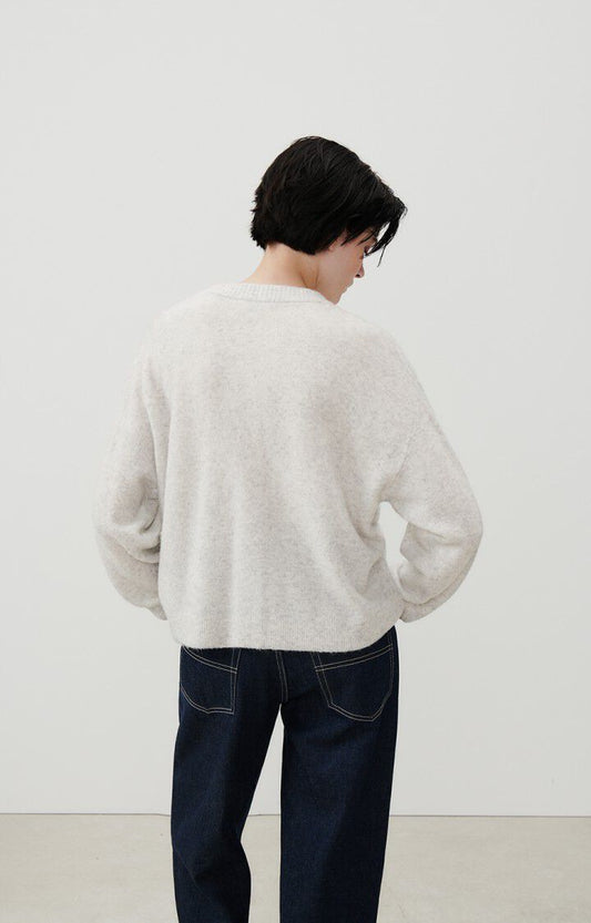 American Vintage | Grey Damsville Cardigan - Marbled Buttons Heather-Gre
