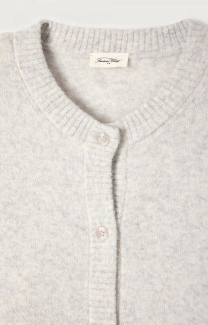 American Vintage | Grey Damsville Cardigan - Marbled Buttons Heather-Gre