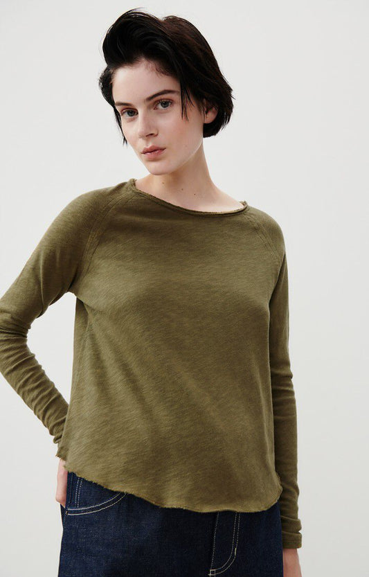 American Vintage | Sonoma Long-Sleeved Tee - Raw Edge Boat Neck Buisson-Vinta