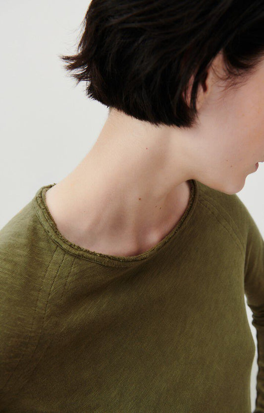 American Vintage | Sonoma Long-Sleeved Tee - Raw Edge Boat Neck Buisson-Vinta