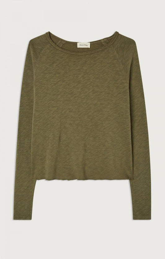 American Vintage | Sonoma Long-Sleeved Tee - Raw Edge Boat Neck Buisson-Vinta