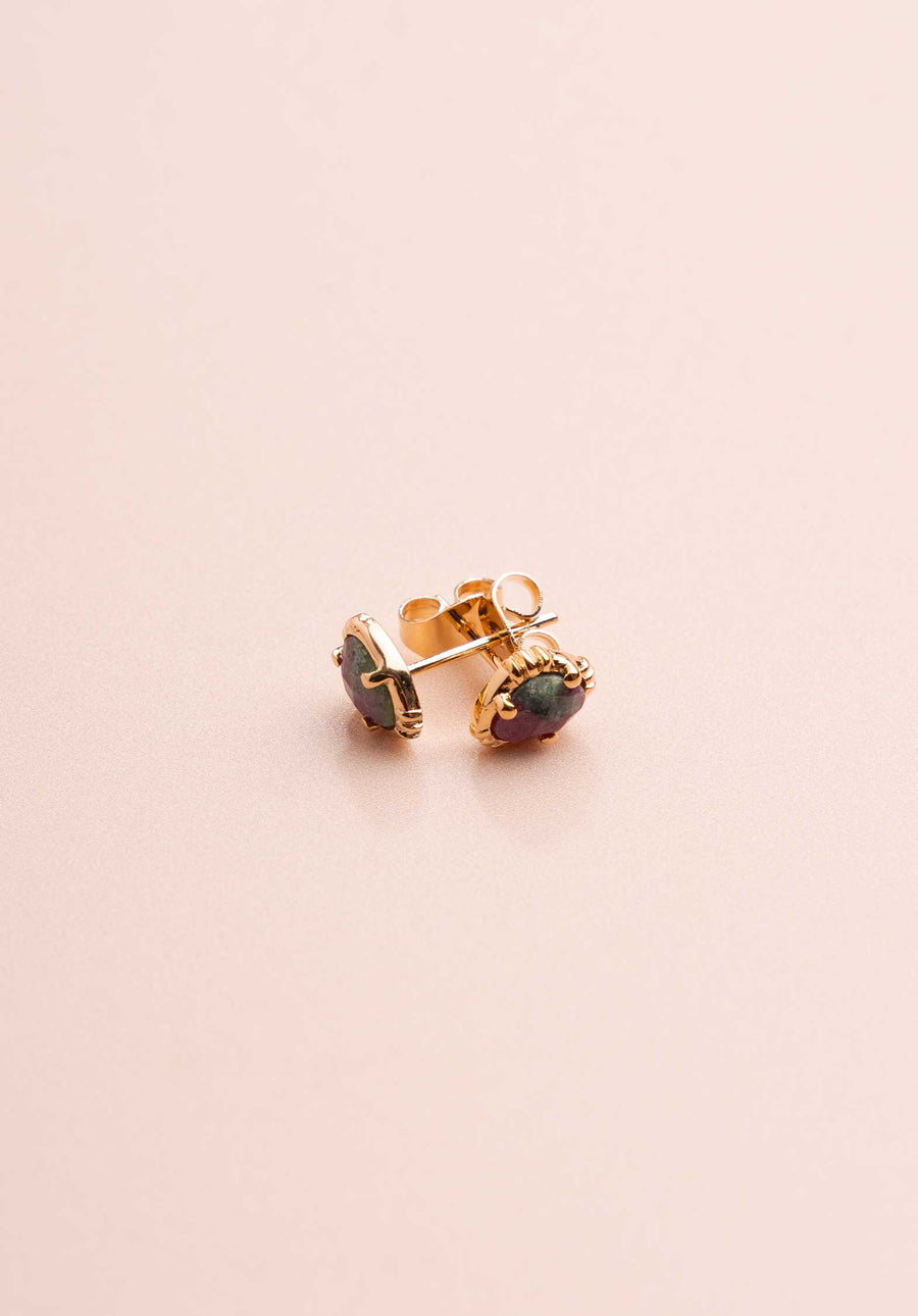Earring Bo636 Ruby-Zoisite