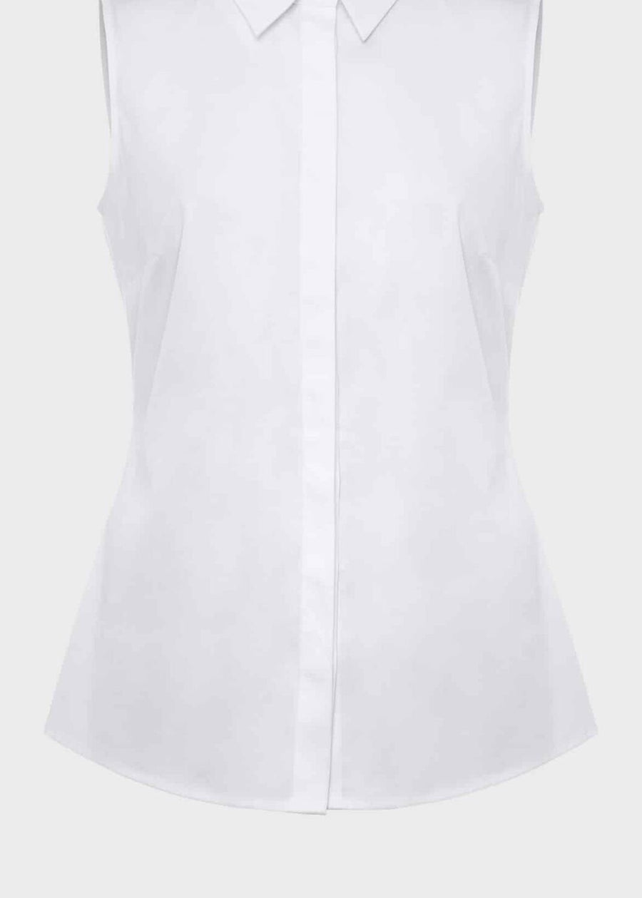 Sleeveless Vic Shirt 0123/6573/9083l00 White