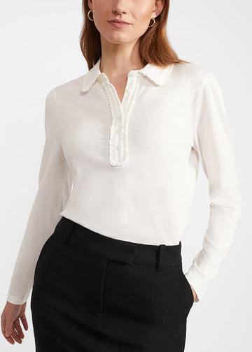 Philippa Collared Top 0124/2907/9083l00 Ivory